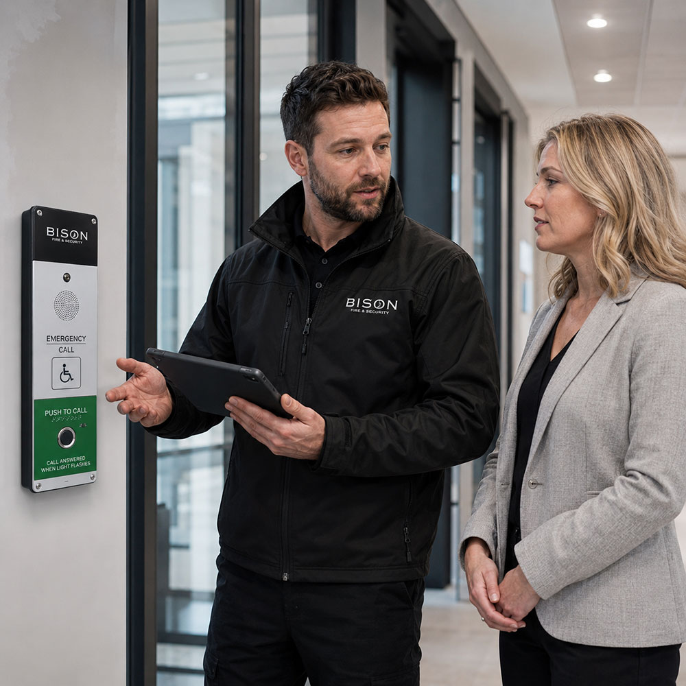 Demonstrating Security System to Business Client